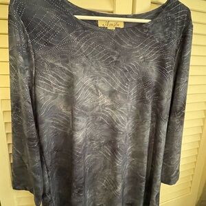 Alexa Rae Blue Patterned Women's Blouse